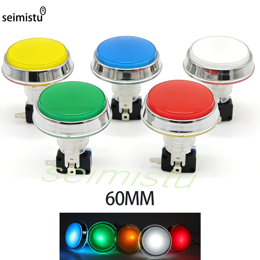 Arcade Games And Vending - 60mm 크롬 12V 플랫 아케이드 LED