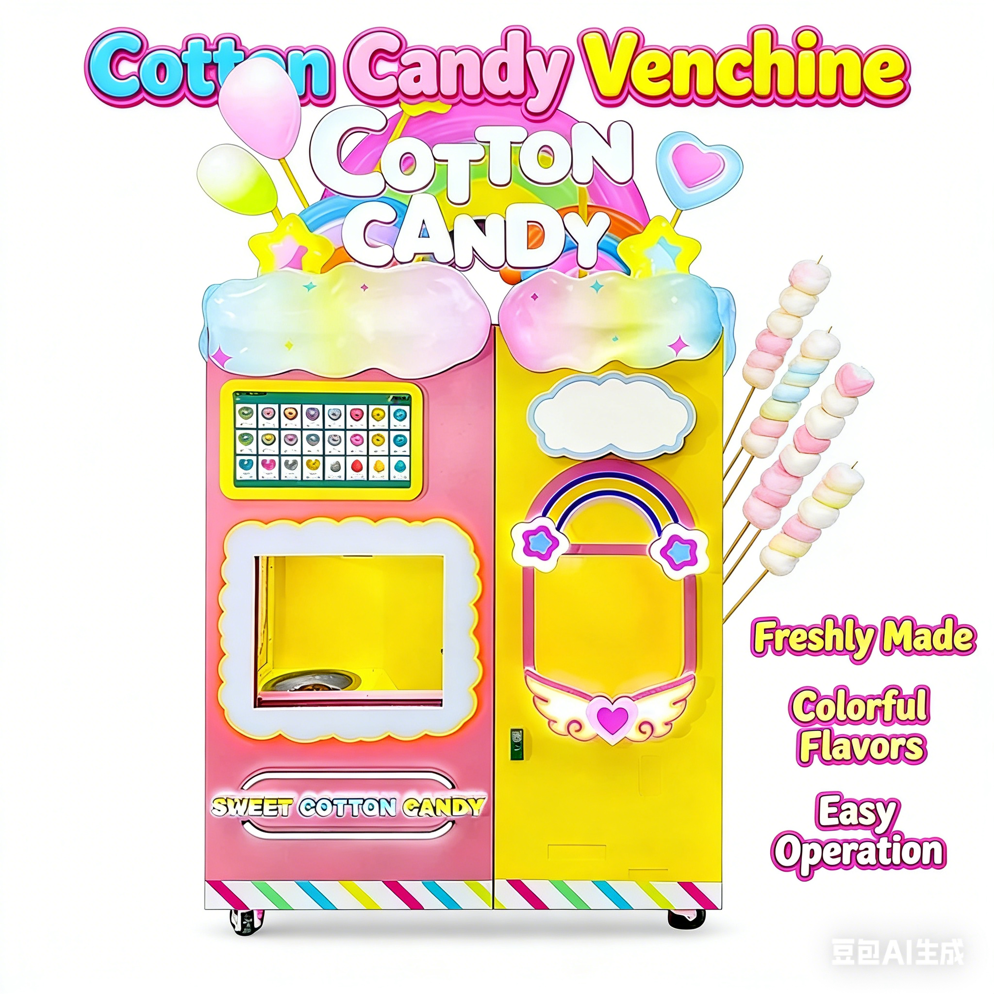 Commercial Vending Machine - 맞춤형 어린이용 솜사탕 기계, 소형 미니