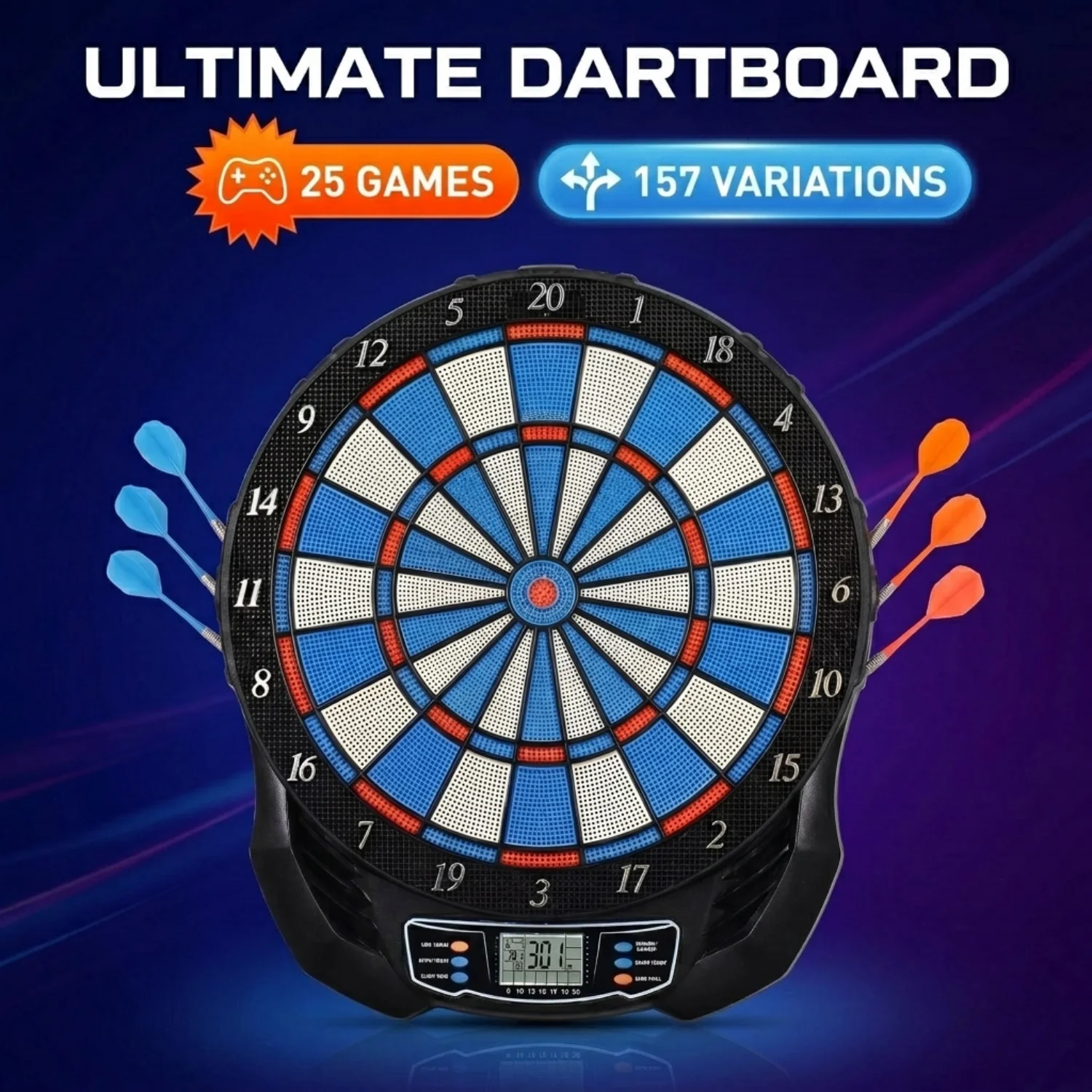Electronic Dartboard Cabinet - DartVibe 고급 전자 다트보드, 전문가용 핸디캡
