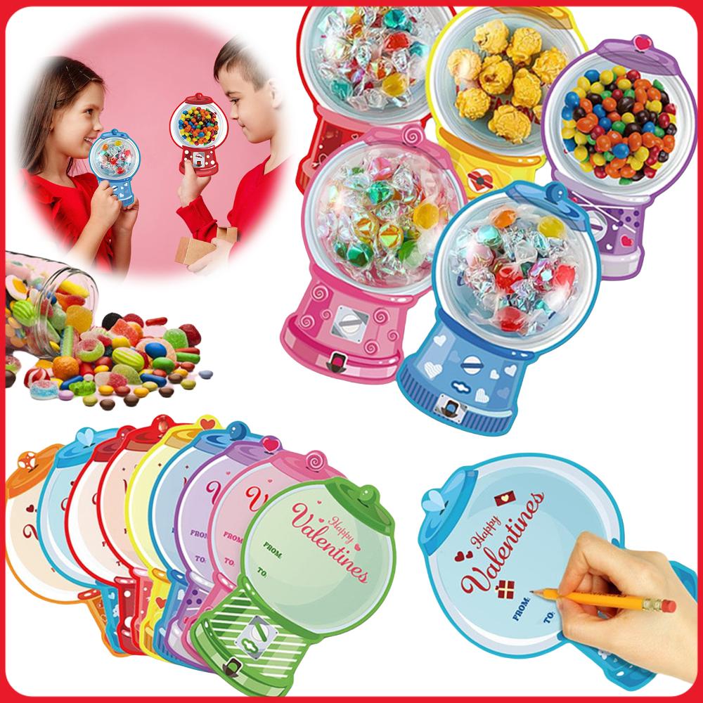 Bubble Gum Machine - 18/36팩 발렌타인 캔디 홀더 카드 버블껌