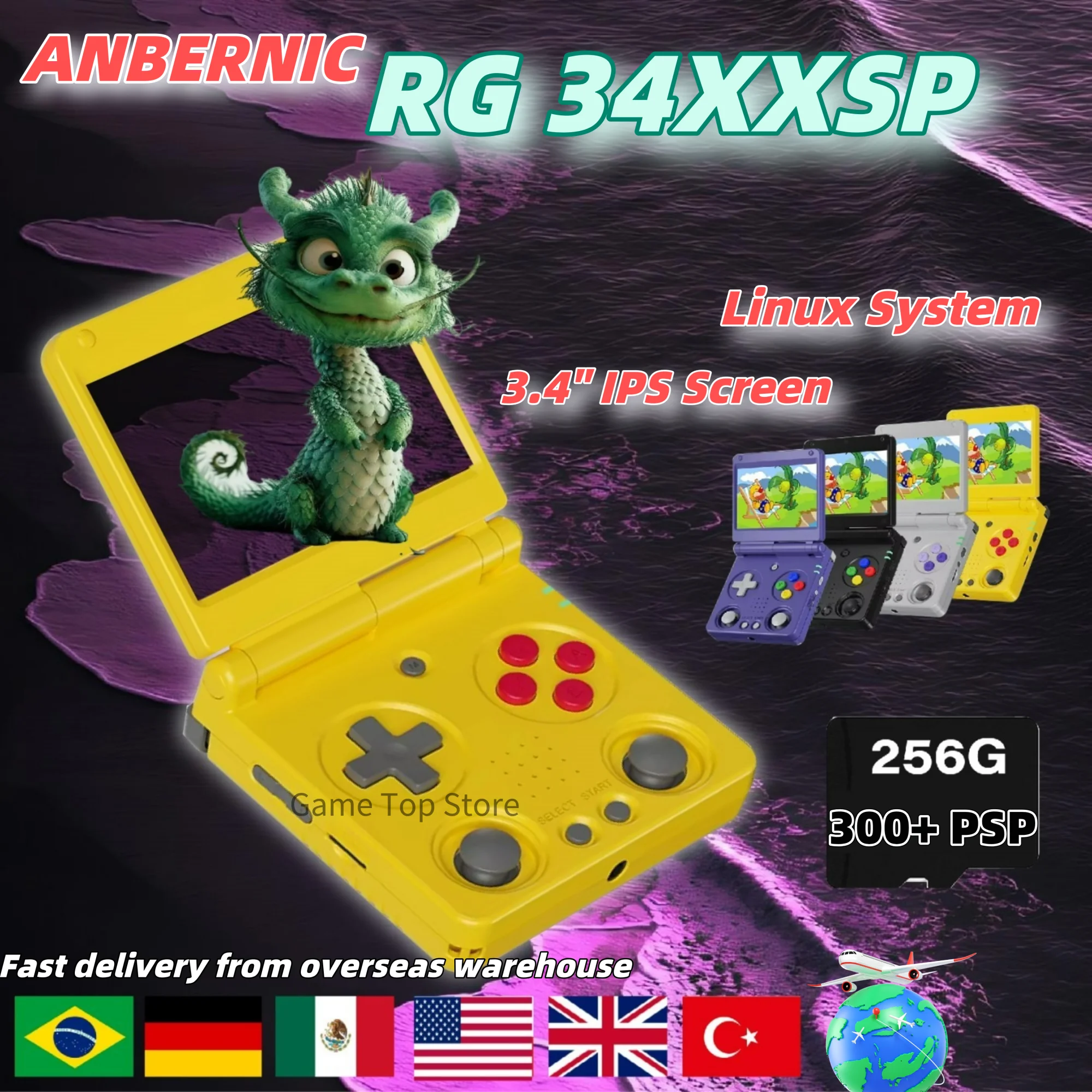 Arcade Vibes - ANBERNIC RG34XXSP 레트로 휴대용 게임 콘솔