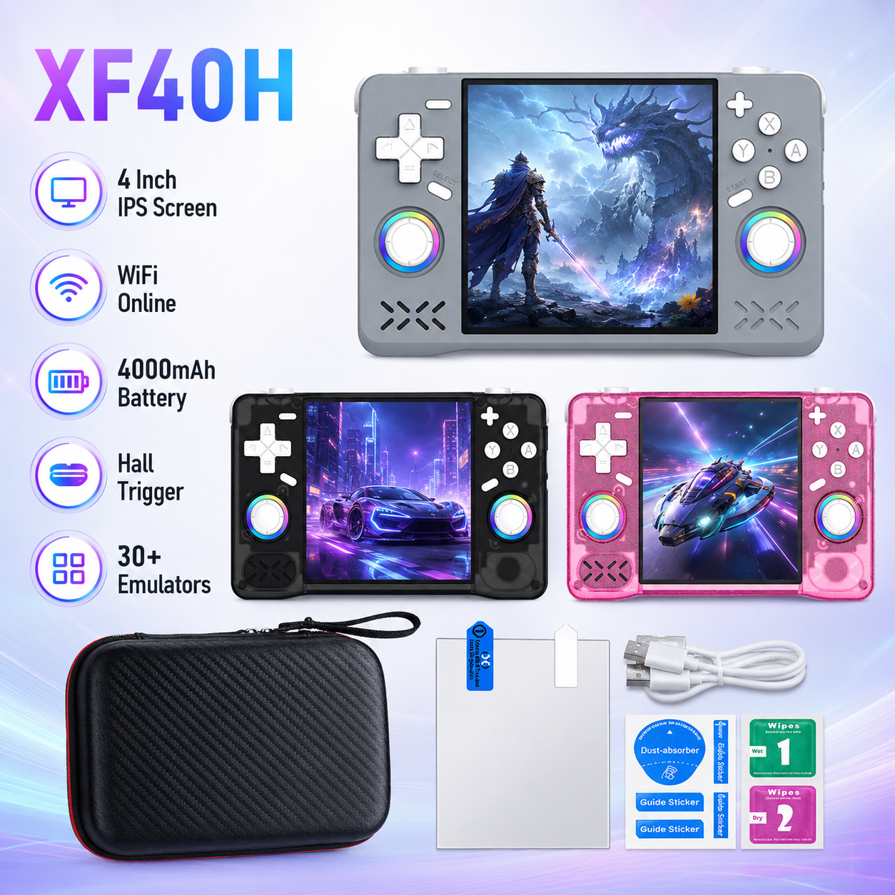 Arcade Vibes - XF40H 포켓 레트로 휴대 게임기 4인치