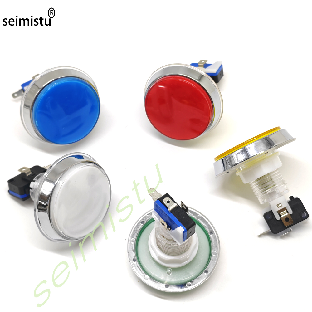 60mm 크롬 12V 플랫 아케이드 LED 버튼 — 핀 - Arcade Games And Vending 리뷰 및 가격