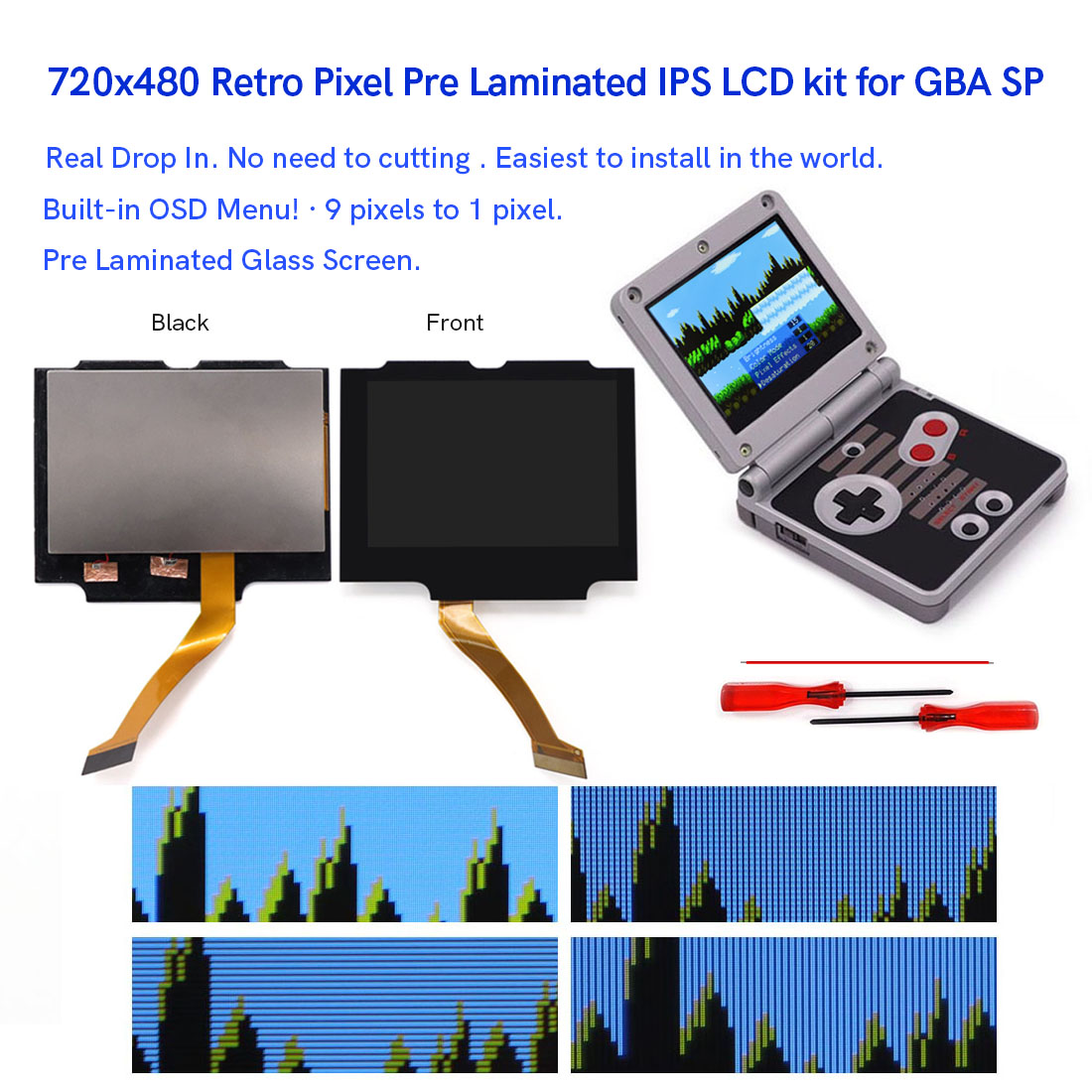 GBA SP V5용 HD 3.0인치 라미네이트 백라이트 - Lcd Screen Arcade 리뷰 및 가격