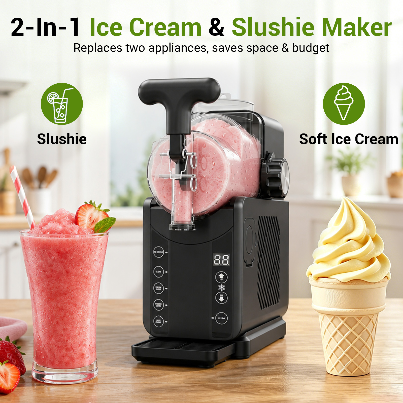 2-in-1 슬러시 머신 & 소프트 아이스크림 메이커, - Slushie Machine Vending 리뷰 및 가격