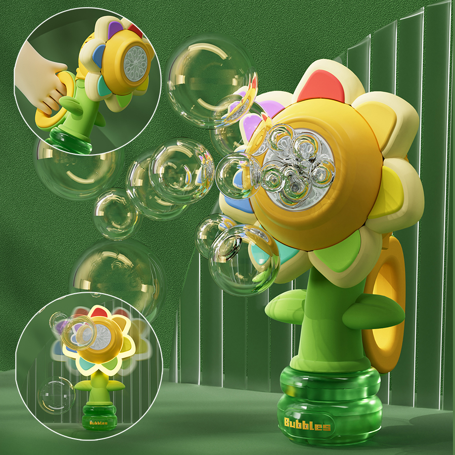 귀여운 자동 거품 기계 장난감 7 색 해바라기 흔들어  - Bubble Gum Machine 리뷰 및 가격