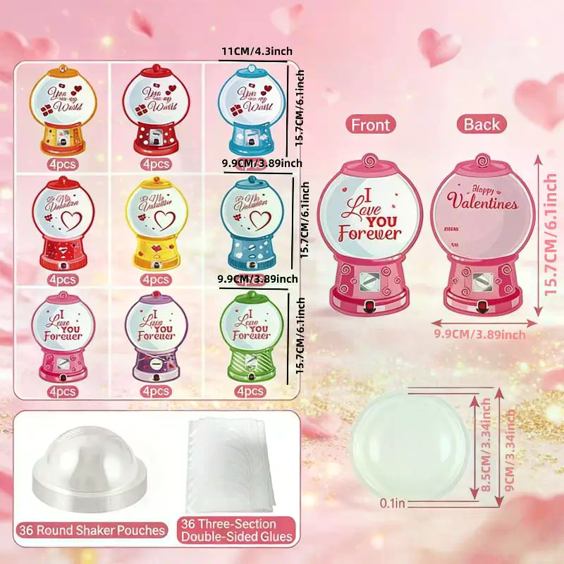 18/36 Pcs DIY 발렌타인 캔디 카드 풍선껌 기 - Bubble Gum Machine 리뷰 및 가격