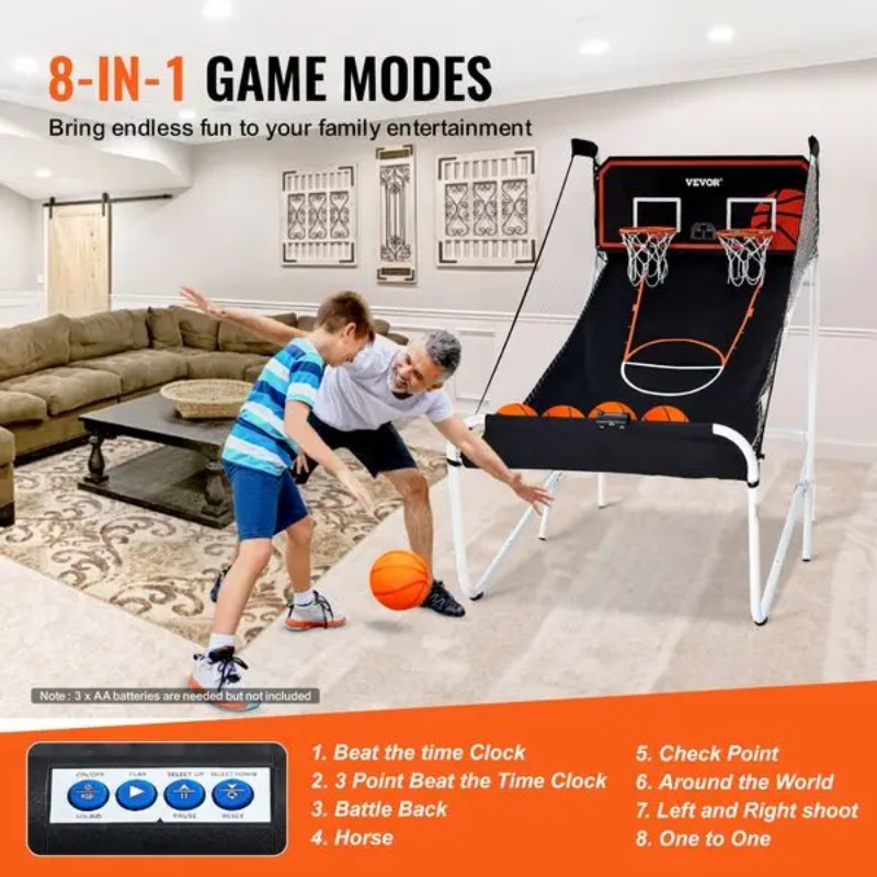 【인기 상품】접이식 농구 아케이드 게임, 2인용 실내  - Basketball Arcade Game 리뷰 및 가격